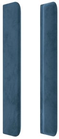 Cabeceira cama c/ abas veludo 93x16x118/128 cm azul-escuro