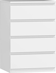 Cómoda com 4 Gavetas com Fecho Suave para Quarto Escritório Estilo Moderno 45x40x68 cm Branco