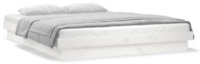 Estrutura cama c/ LED pequena casal 120x190 cm pinho branco