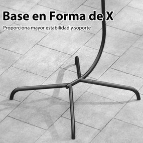 Suporte em forma de C para rede com rotação de 360° Gancho de mola para interiores e exteriores 106 x 105 x 197 cm Preto