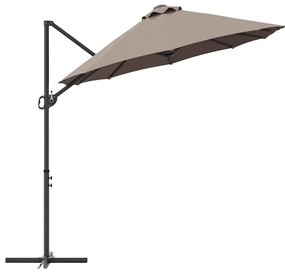 Guarda-sol cantilever de jardim Cinzento-acastanhado