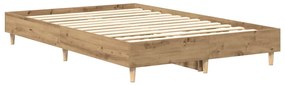 Estrutura de cama sem colchão 140x190 cm carvalho artesanal