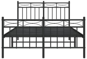 Estrutura de cama com cabeceira e pés 120x190 cm metal preto
