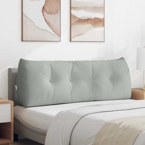 vidaXL Travesseiro para Costas Cinzento-claro 140 x 24 x 50 cm Veludo