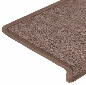 Tapetes de escadas 30 pcs 65x21x4 cm castanho