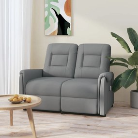 vidaXL Poltrona massagens 2 lug. reclinável couro artificial cinza