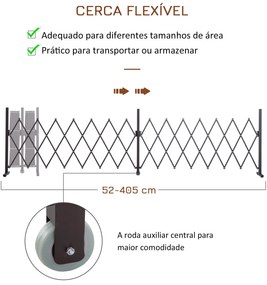 Vedação Extensível de Jardim em Alumínio e Aço – 405x31x103,5 cm | Cer
