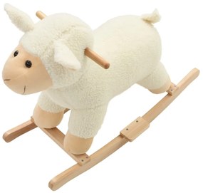 Animal de baloiçar ovelha em pelúcia 78x34x58 cm branco