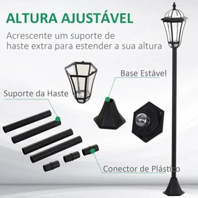 Conjunto de Candeeiros Solares de Jardim com Luzes LED Branca 3500K Im