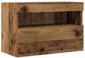 Gabinete de TV vidaXL com Luzes LED Madeira Antiga 60x30x40 cm
