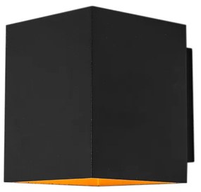 Candeeiro de parede design preto e dourado retangular - Sola Design,Moderno