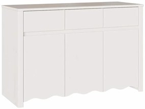Sideboard vidaXL "DRAMMEN" Branco 114x43x75,5 cm Madeira Sólida Pinus