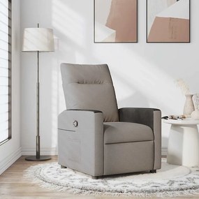 vidaXL Poltrona reclinável tecido cinzento-acastanhado