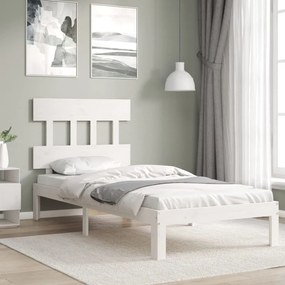 Cama sem colchão 90x200 cm madeira de pinho maciça branco