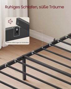 Estrutura de cama individual 206,2 x 91,5 x 104 cm (COLHÃO NÃO INCLUIDO) com base em aço cinzento