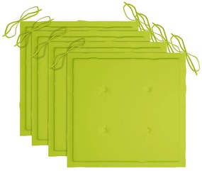 Cadeiras de jardim dobráveis c/ almofadões 4 pcs teca maciça