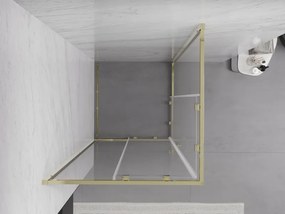 Mexen Exo-S Duo cabine de duche quadrada deslizante 100 x 100 cm, transparente, dourada - 8111-100-100-50-00