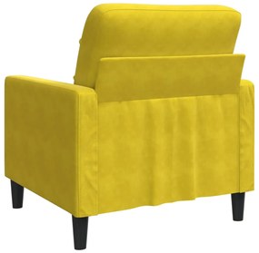 Poltrona 60 cm veludo amarelo