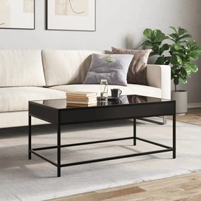 Mesa de centro luzes LED Infinity 90x50x41 cm preto