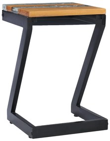 Mesa de centro 30x30x50 cm madeira de teca maciça e poliresina