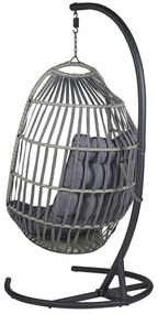 Cadeira suspensa em rattan cinzento escuro com suporte SESIA Beliani