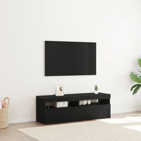 Estante para TV vidaXL com LED Carvalho Preto 120x35x40 cm Madeira de