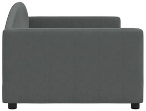 Sofá-cama 90x200 cm tecido cinzento-escuro