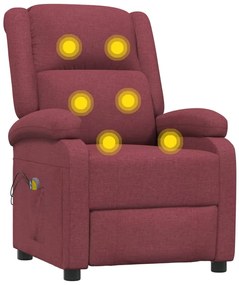 Poltrona de massagens elétrica reclinável tecido vermelho tinto
