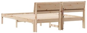 Estrutura da Cama com luzes de tira LED com cabeceira Castanho 160 x 2