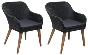 3 pcs conjunto de jantar para jardim preto