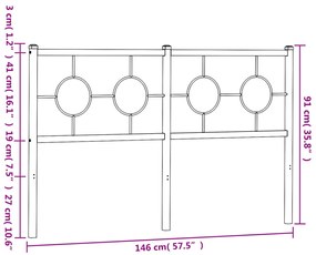 Cabeceira de cama 140 cm metal branco