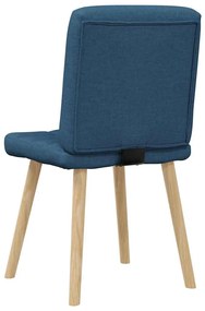 Cadeiras de jantar 4 pcs tecido azul