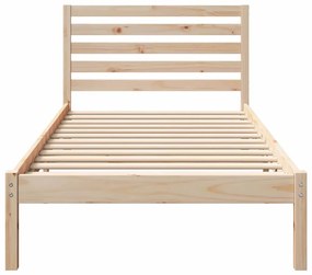 Estrutura da Cama com cabeceira Castanho 90 x 190 cm