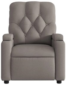 Poltrona de massagens reclinável tecido cinzento-acastanhado