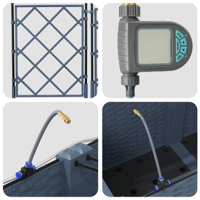 Jardineiras vidaXL com Sistema de Irrigação 3 pcs Cinza