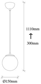 Candeeiro Uzum – Preto e Branco – Diâmetro 15 cm x Altura 111 cm