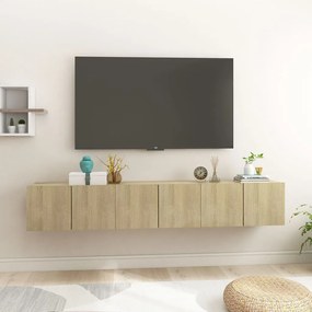 804519 vidaXL Móveis de TV para parede 3 pcs 60x30x30 cm carvalho sonoma