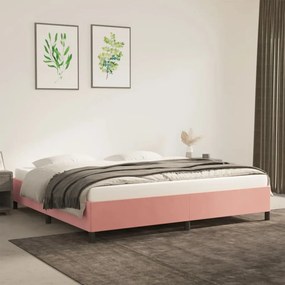 347347 vidaXL Estrutura de cama 200x200 cm veludo rosa