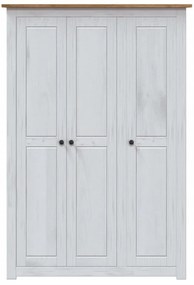 Roupeiro com 3 portas branco 118x50x171,5 cm pinho Panamá