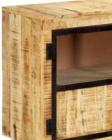 Aparador em mangueira maciça áspera 160x30x80 cm castanho/preto