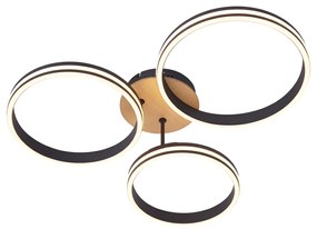 Plafon em madeira com LED regulável em 3 níveis 3 luzes - Navara