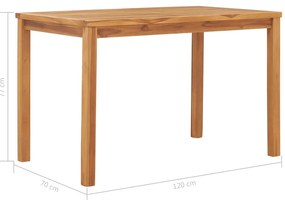 Mesa de jantar para jardim 120x70x77 cm madeira teca maciça