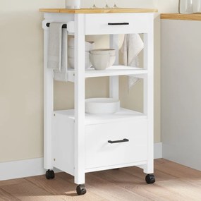 vidaXL Carrinho de cozinha MONZA 48x40x90 cm madeira de pinho maciça