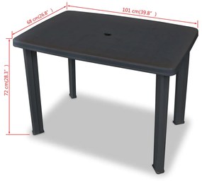 Mesa de jardim 101x68x72 cm plástico antracite