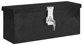 Caixa de arrumação 50x15x20,5 cm alumínio preto
