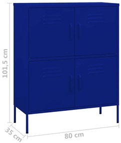 Armário de arrumação aço 80x35x101,5 cm azul-marinho
