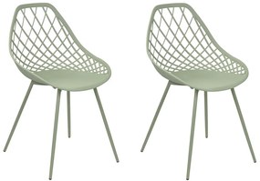 Conjunto de 2 cadeiras de jantar verdes CANTON II Beliani