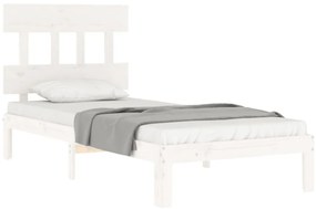 Cama sem colchão 90x200 cm madeira de pinho maciça branco