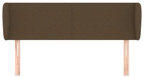 Cabeceira de cama c/ abas tecido 147x23x78/88cm castanho-escuro