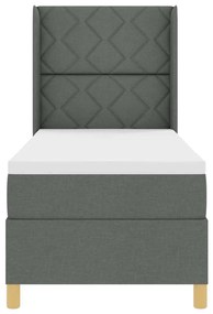 Cama Box com Colchão e LED VidaXL Cinza Escuro 80x200 cm Tecido
